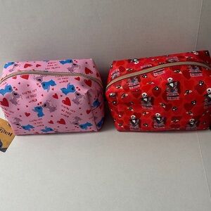 Stitch & Jack Skellington Cosmetic Pouches - Pink & Red